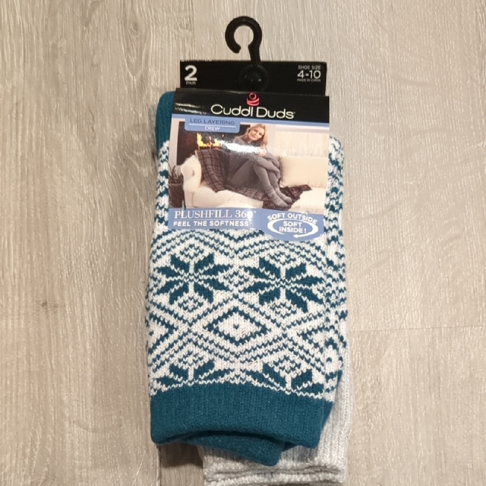 Cuddl Duds 2 Pack Crew Sock